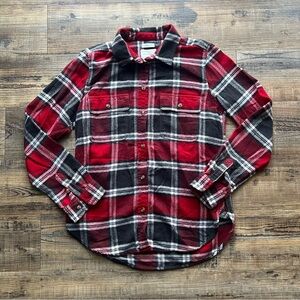 American Eagle Women’s AE Ahh-Mazingly Soft Plaid Flannel Shirt Red Gray Sz Sm